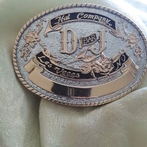 Western Cowboy Belt Buckle Custom Hats - D BAR J HAT CO LAS VEGAS NV Logo Rodeo
